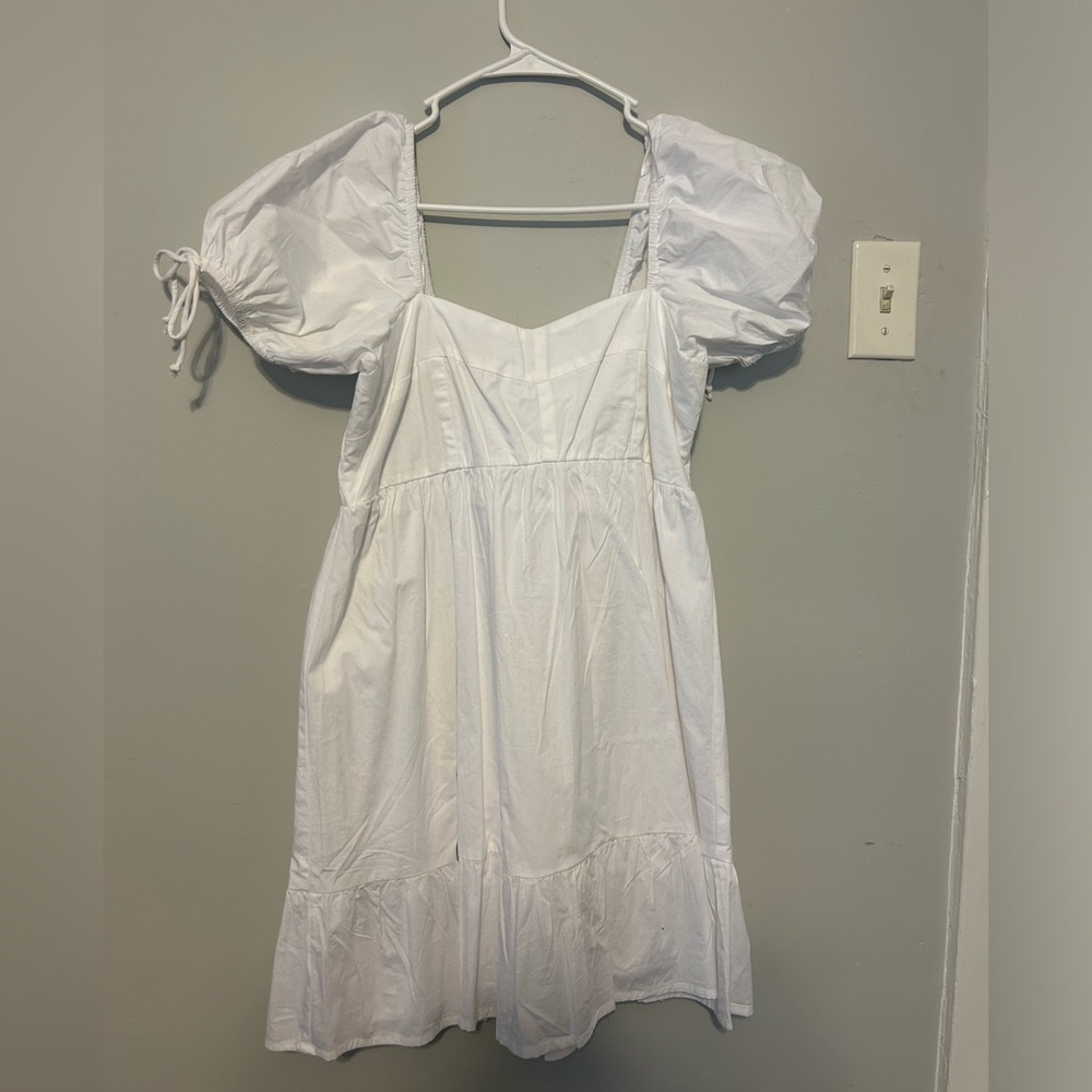 T.J.Maxx White Puff Sleeve Mini Dress
